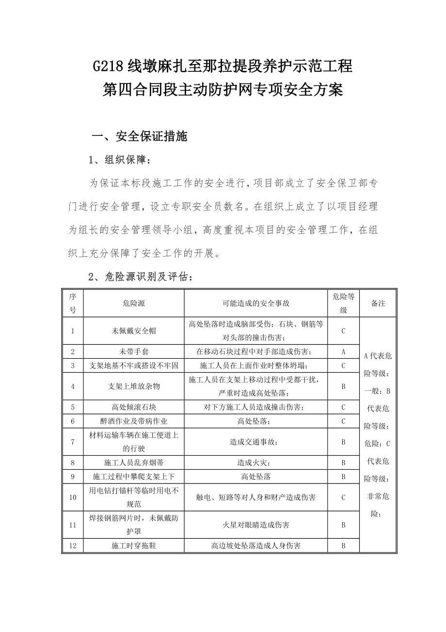 主动防护网专项安全方案.doc