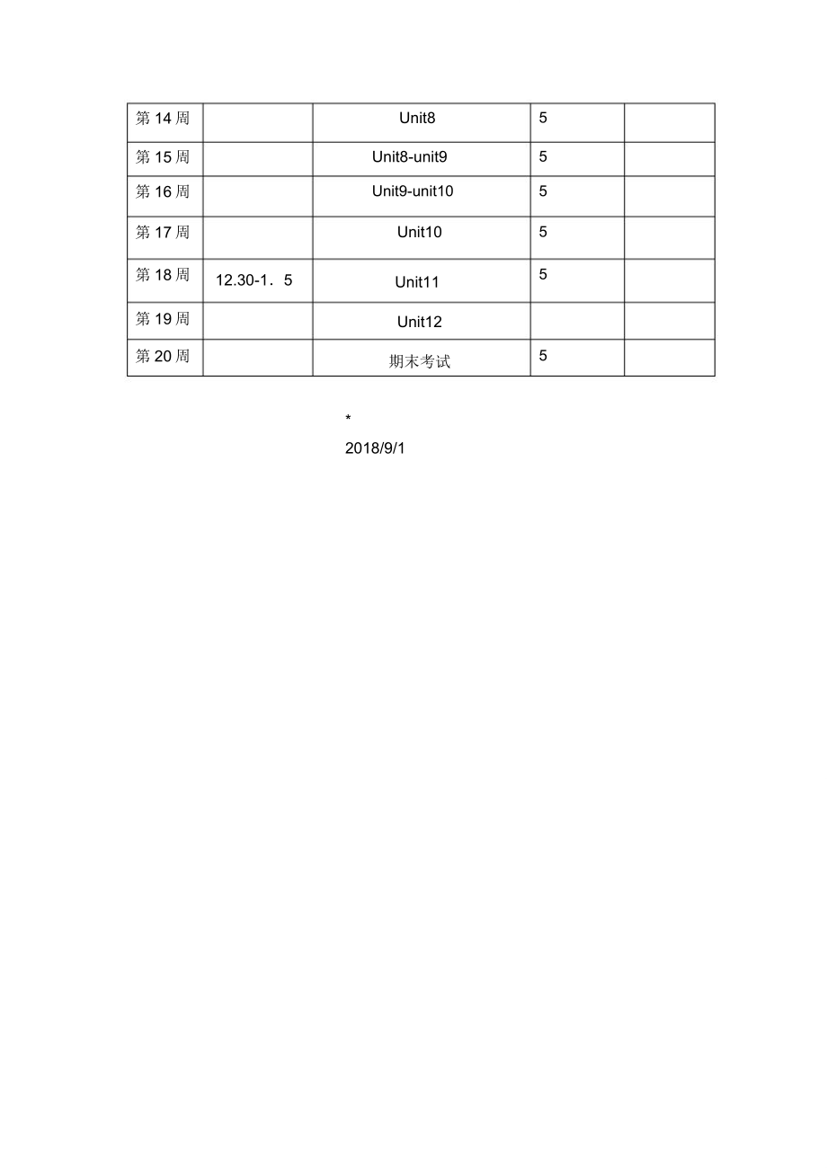 九年级英语上册教学工作计划.doc