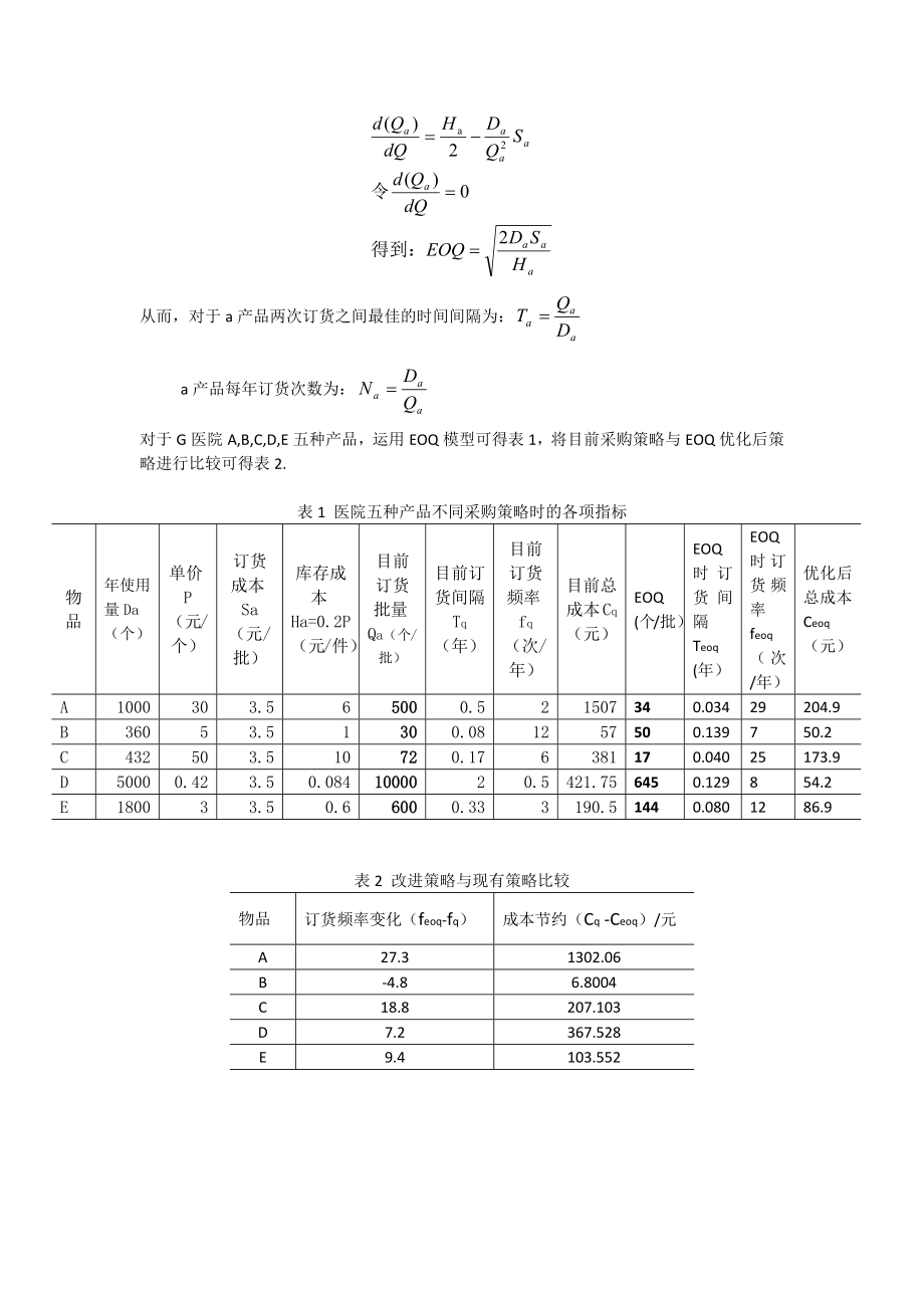 医院采购EOQ模型的应用.doc