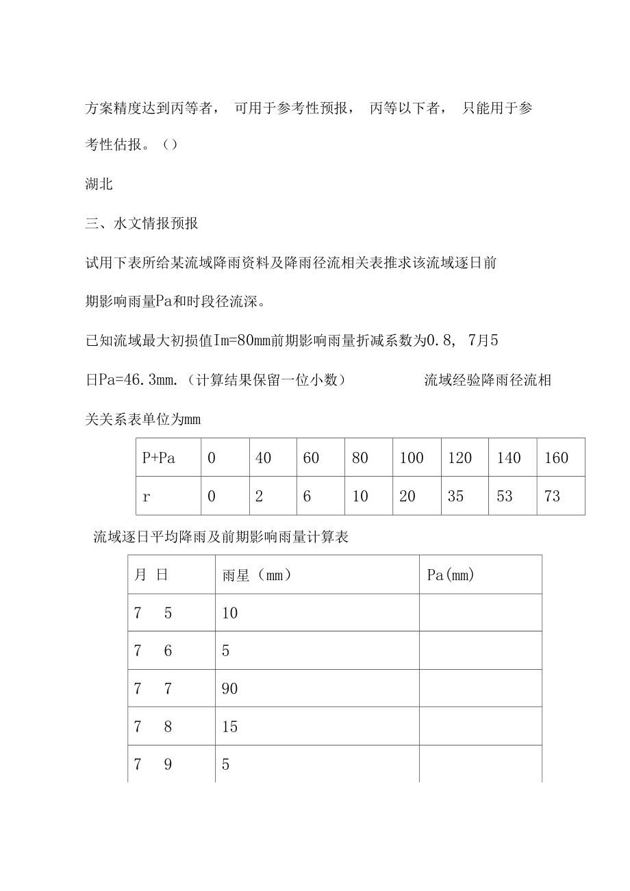 5水文预报(题库与答案).doc