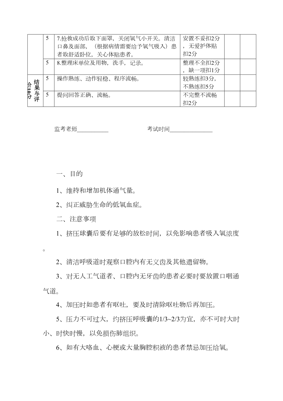 简易呼吸气囊考核标准(2).doc