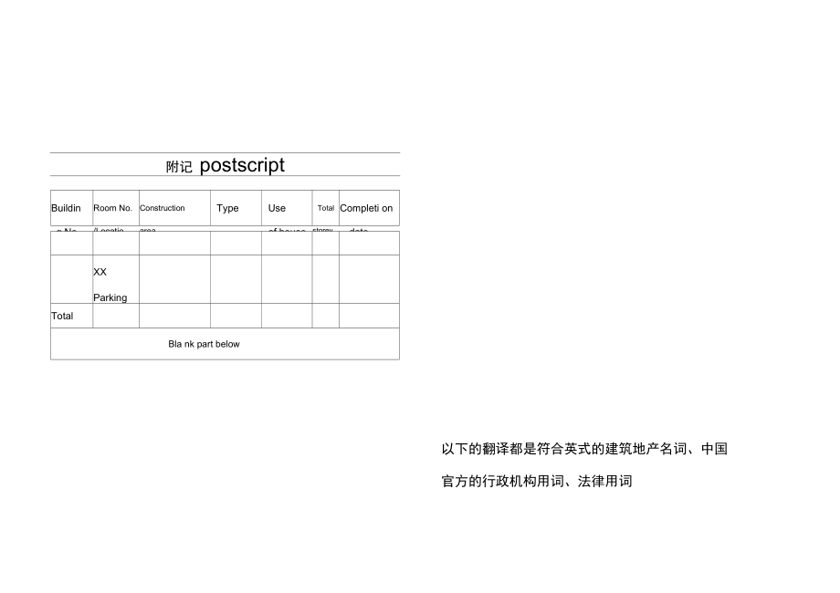 版上海房产证翻译模板.doc