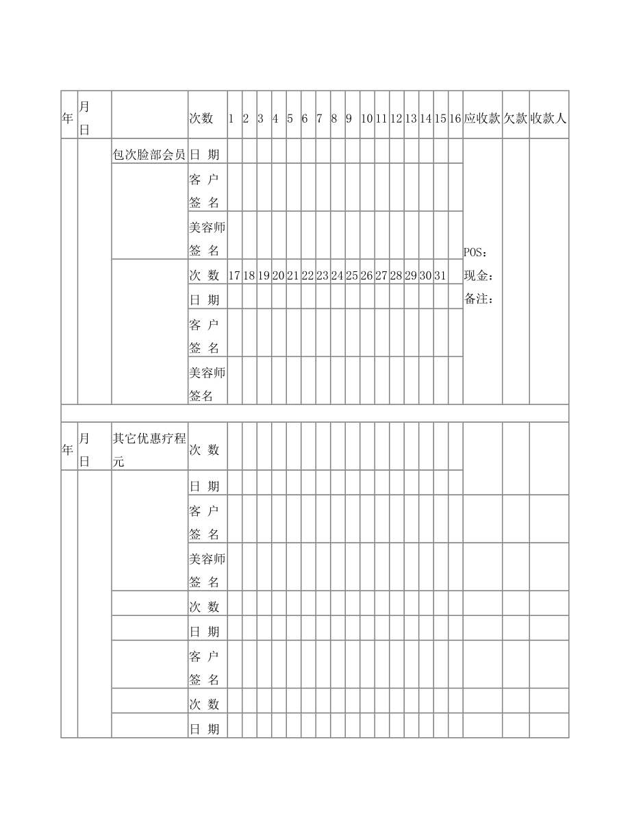 美容院会员档案册.doc