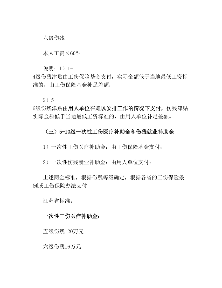 江苏省工伤赔偿标准(1).doc