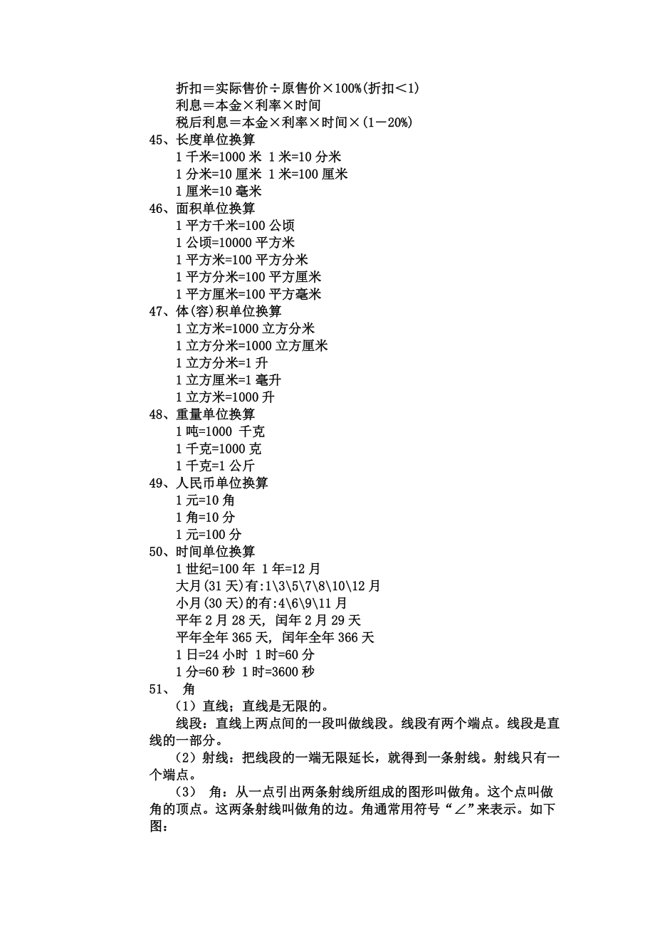 一到六年级所有数学公式总归纳.doc