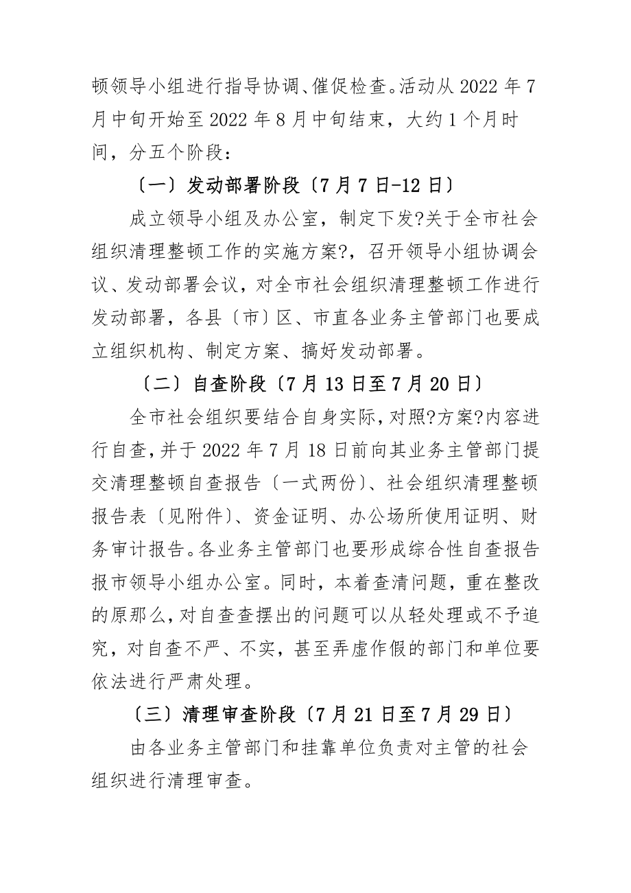 最新关于全市社会组织清理整顿工作的实施方案.doc