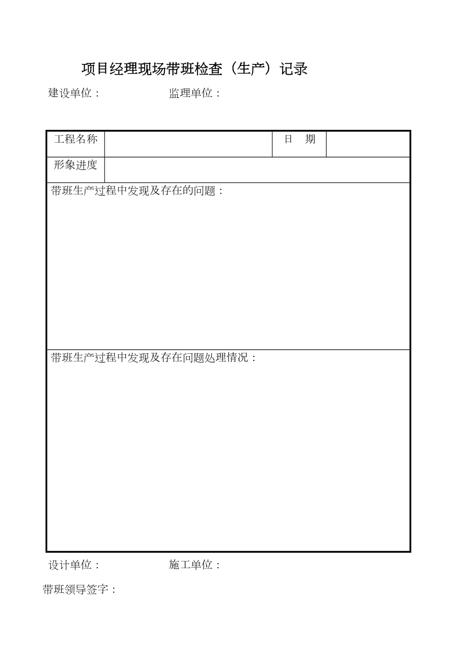 项目经理现场带班检查记录.doc