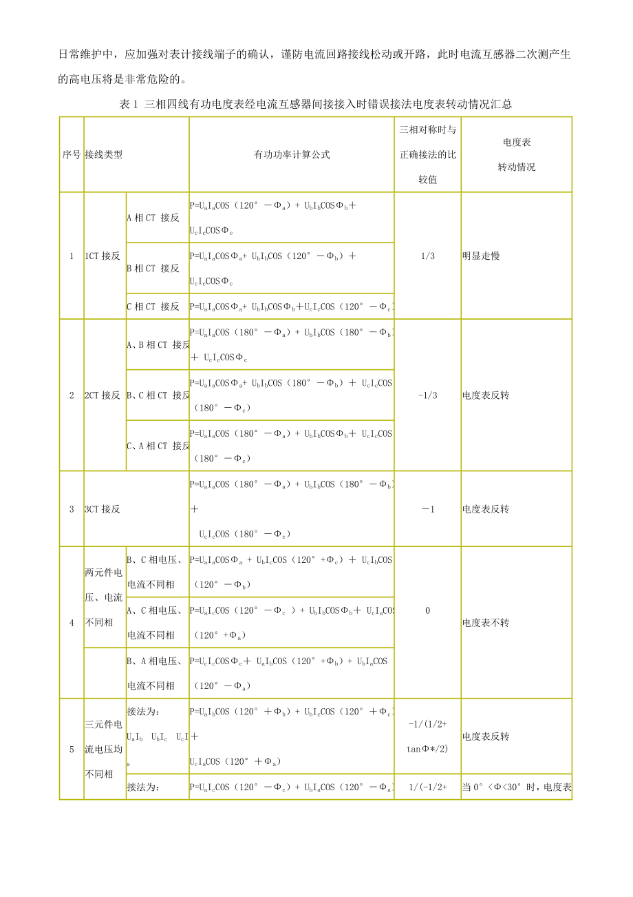 三相四线电度表错误接线分析.doc