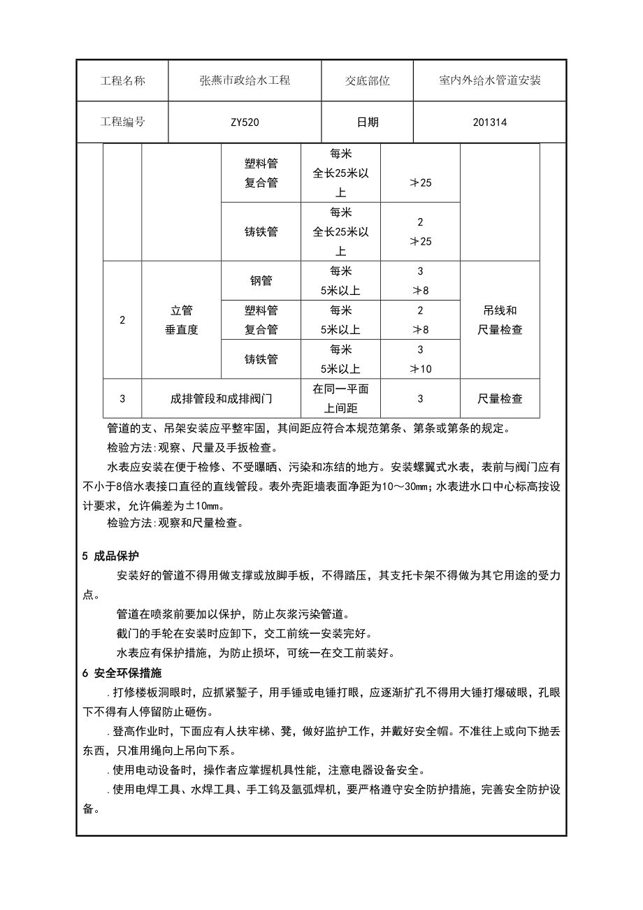 给水管道技术交底.doc