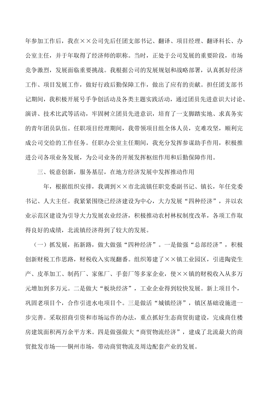 申报高级经济师专业工作总结.doc