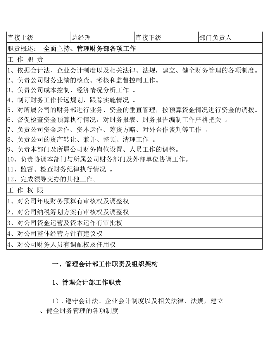 财务组织架构及人员组成(1).doc