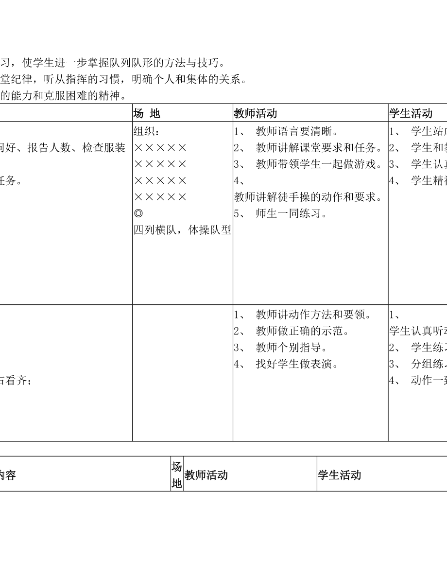 小学四年级上册体育与健康(人教版)教案.doc