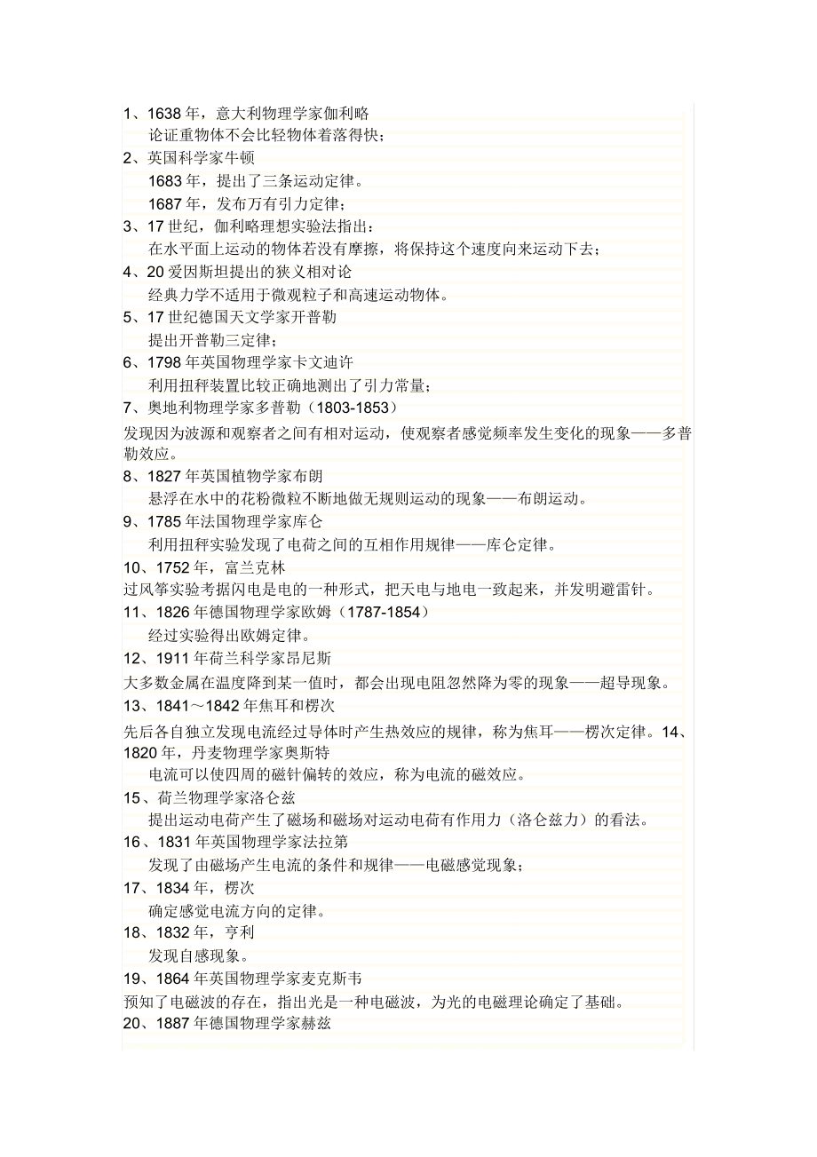 高中物理学史(最全).doc