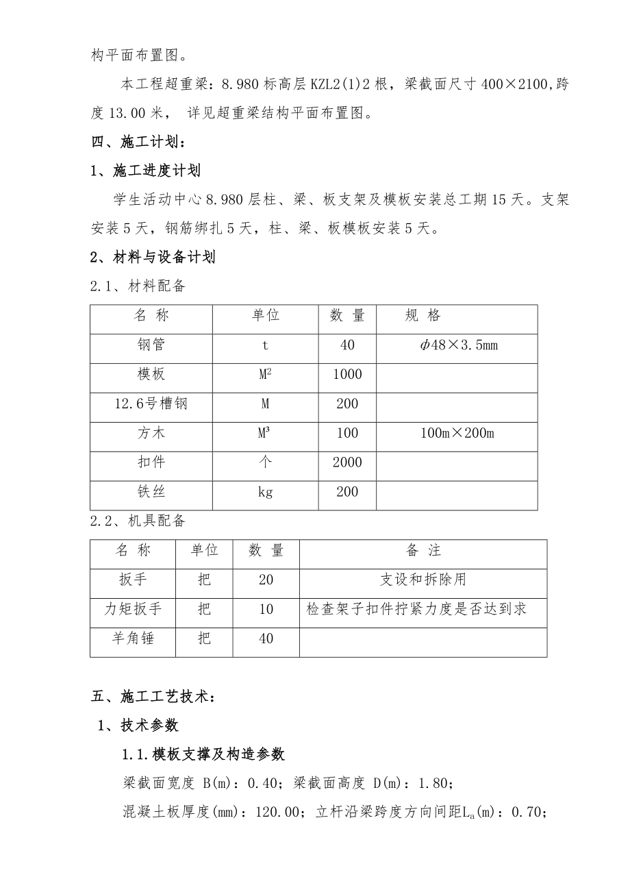 混凝土模板支撑工程专项方案.doc