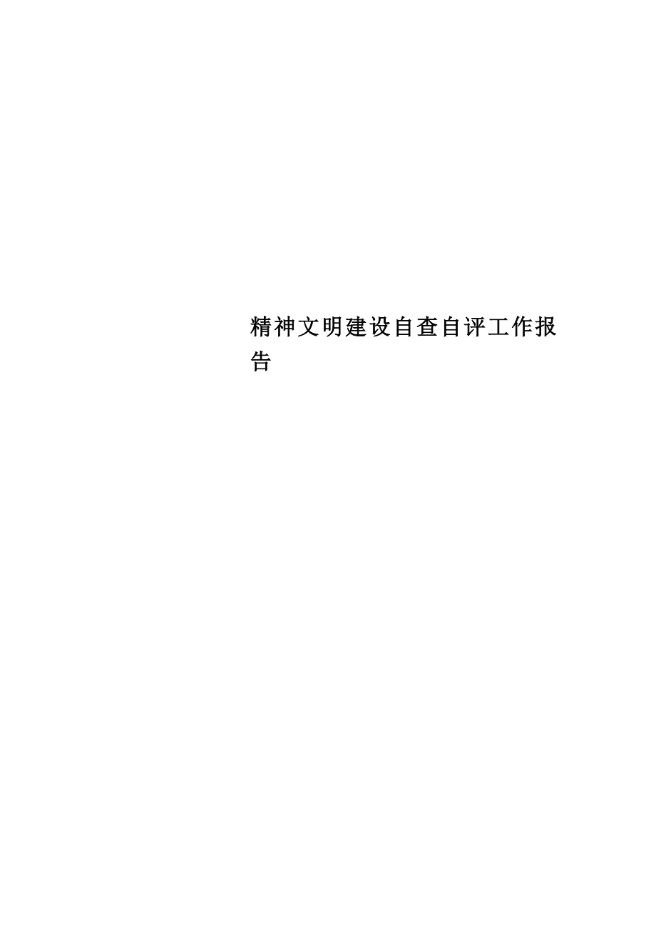 精神文明建设自查自评工作报告.doc