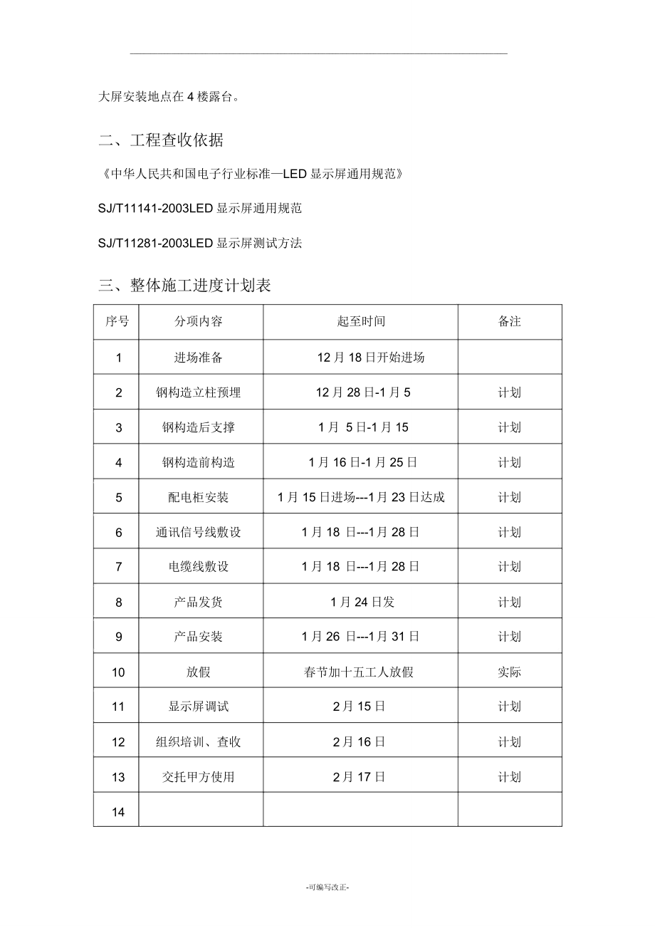 大屏施工组织实施方案.doc