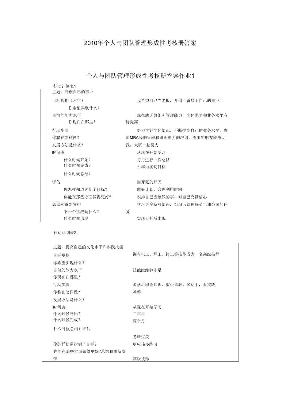 个人与团队管理形成性考核册答案.doc