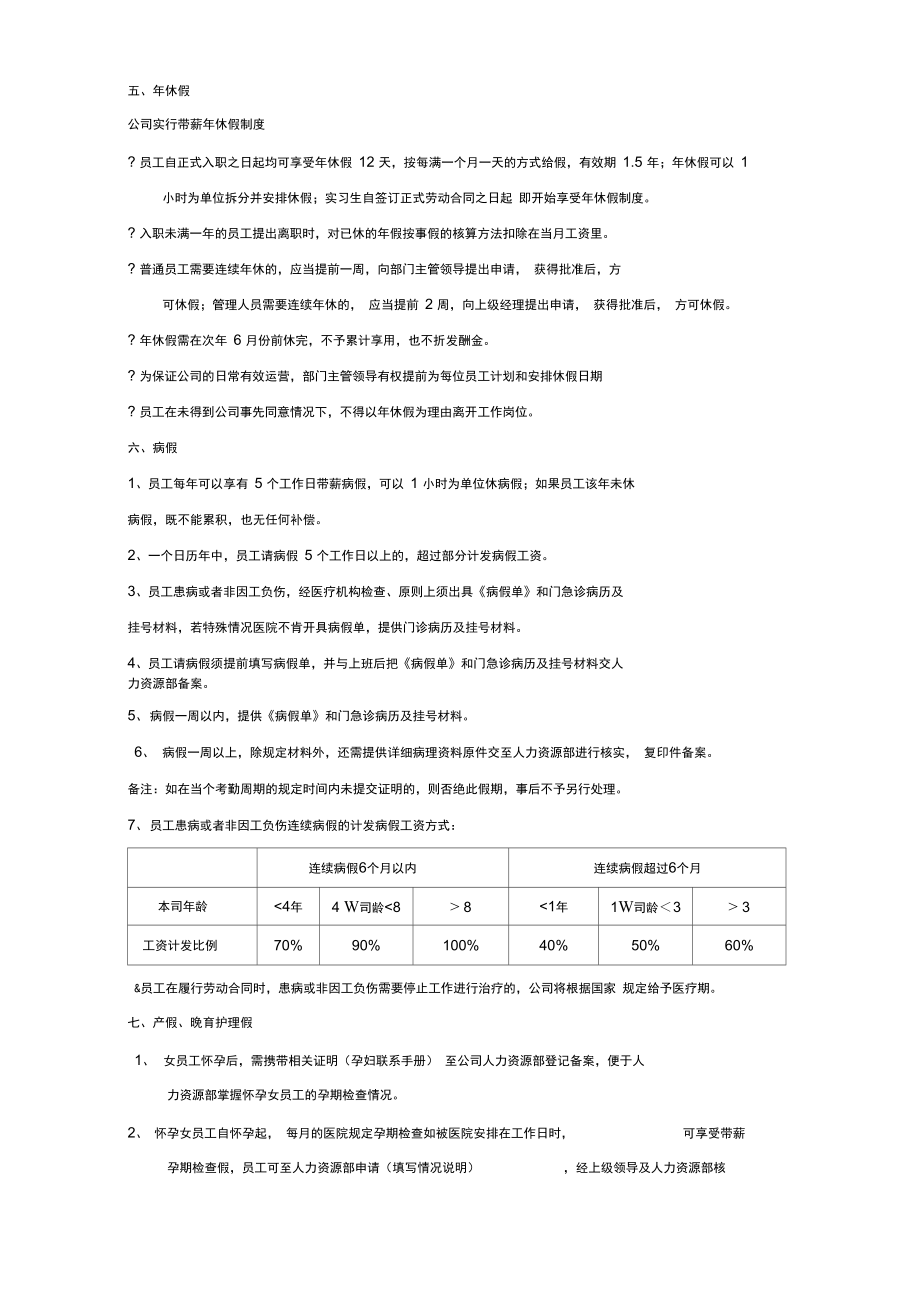 公司考勤制度模板.doc