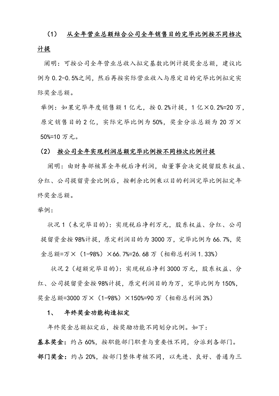 新能源行业公司年终奖金分配方案样本.doc