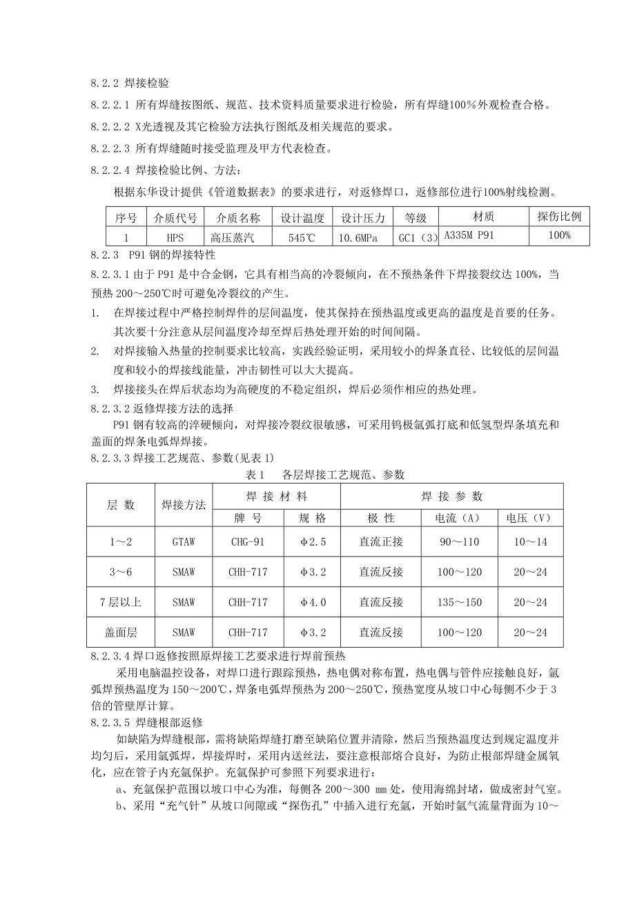 高压蒸汽(P91)返修方案.doc