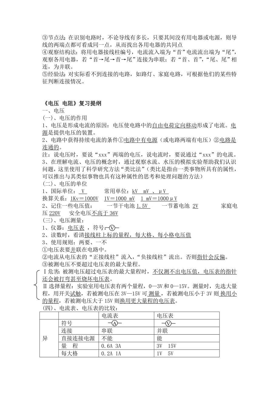 初中电学全部知识点总结.doc