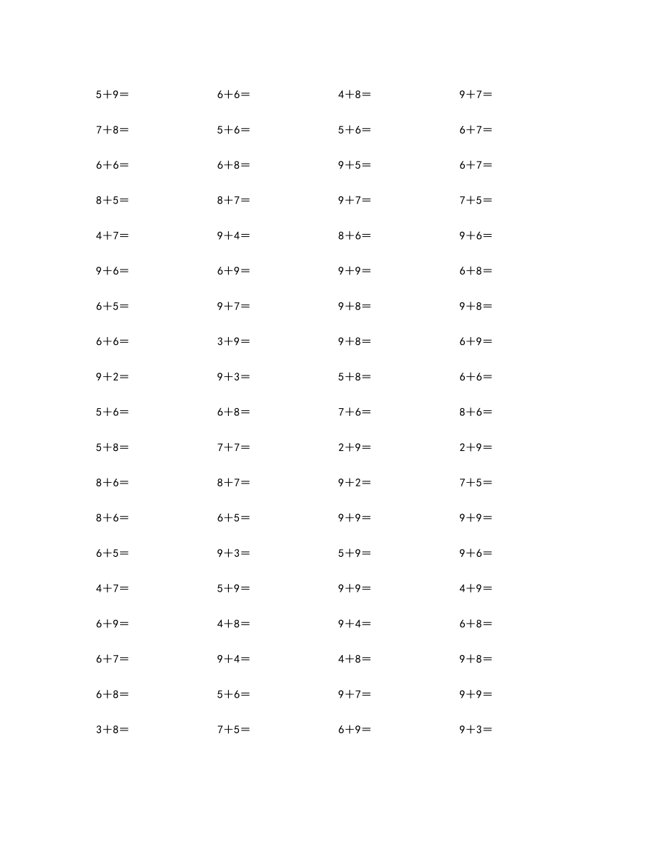 20以内加法口算题(打印版).doc