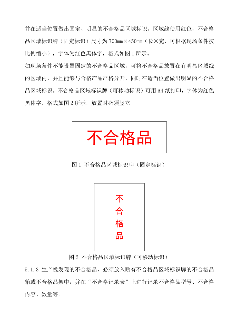 不合格产品管理规范不合格产品的标识、隔离、遏制办法品质管理.doc