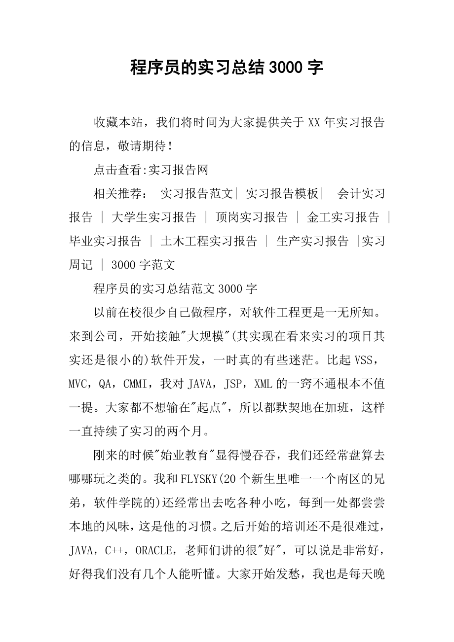 程序员的实习总结3000字.doc