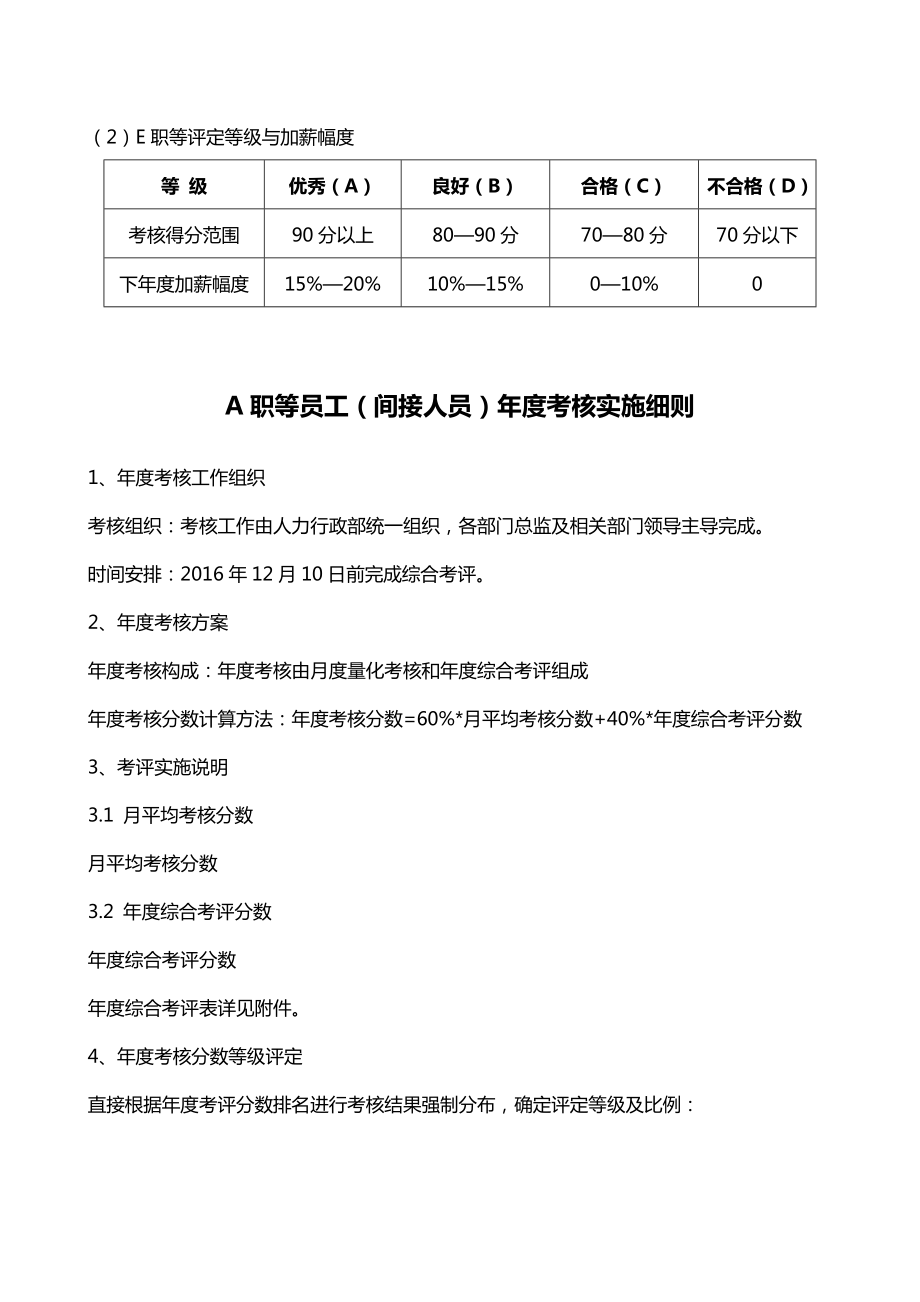 员工年度考核实施方案(加薪、年终奖方案)2.doc