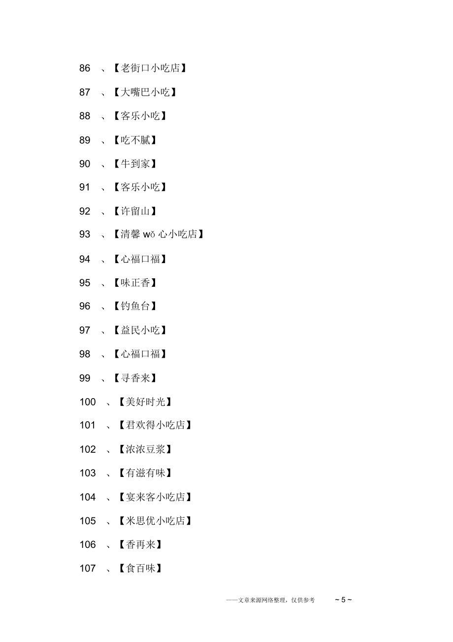 小吃店名字.doc