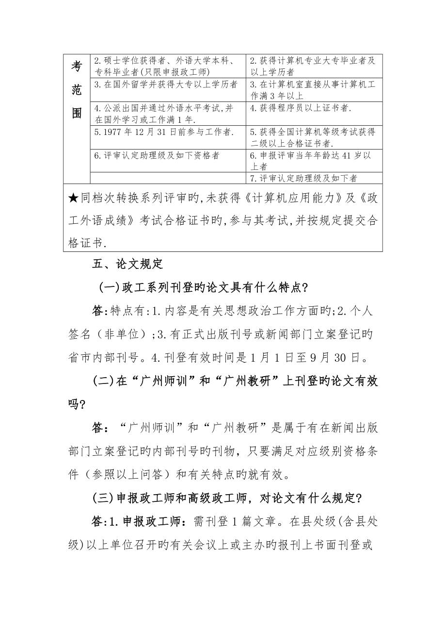 2023年政工师考试高级政工师评审热点问题疑问解答政工师高级政工师系列.doc