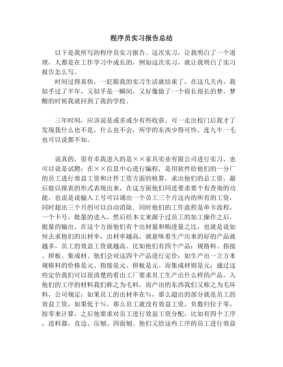 程序员实习报告总结.doc