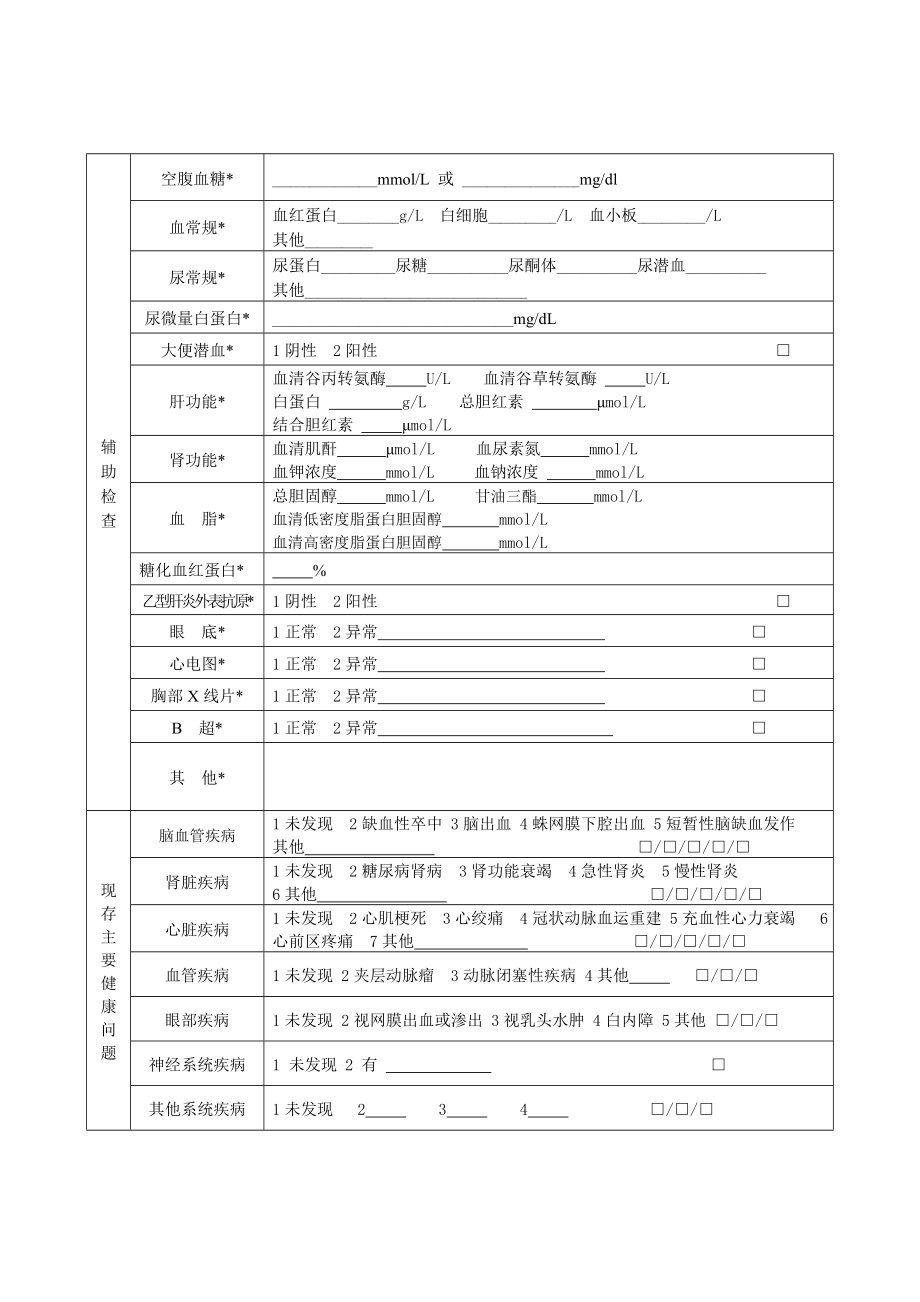 学校首次建立教师健康档案(表格).doc