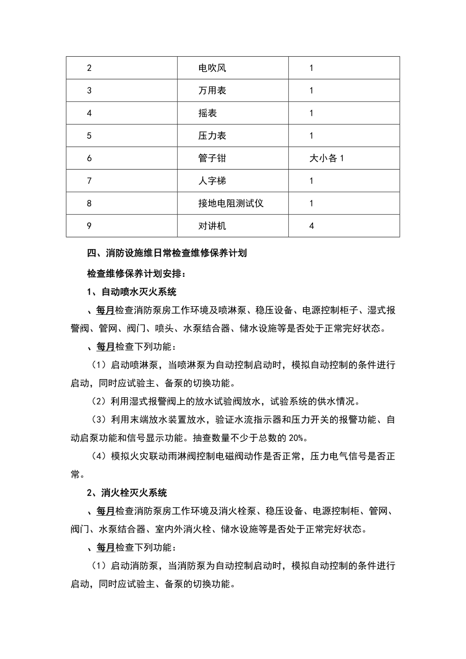 消防维保计划与方案.doc