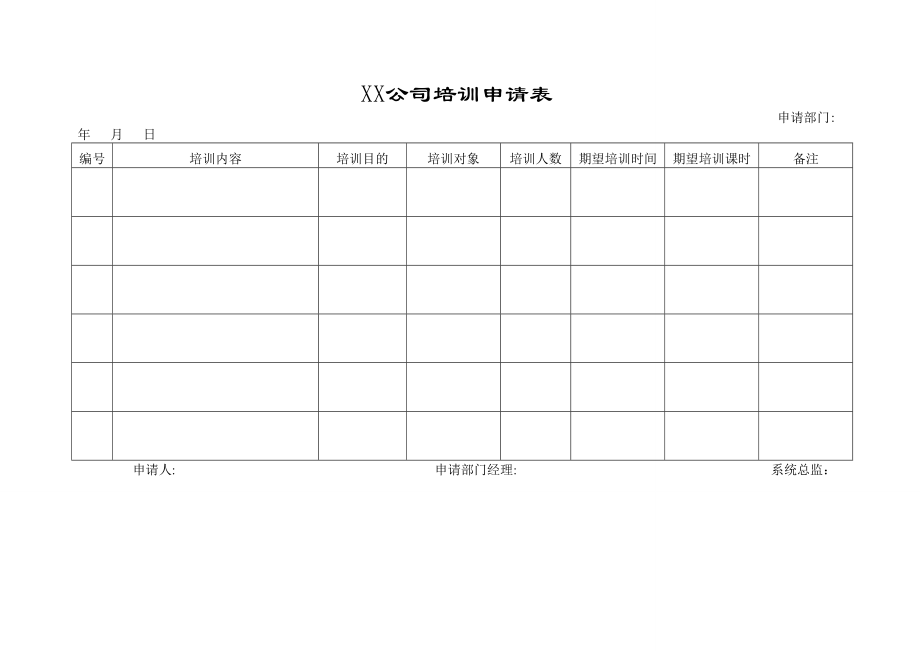 【服务管理】培训表格.doc