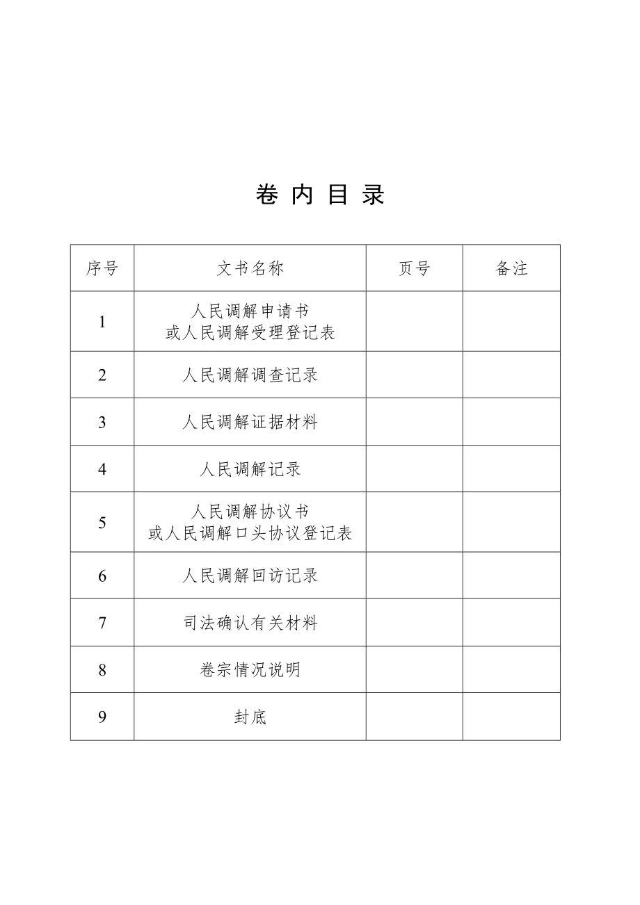 人民调解文书格式(最新版).doc