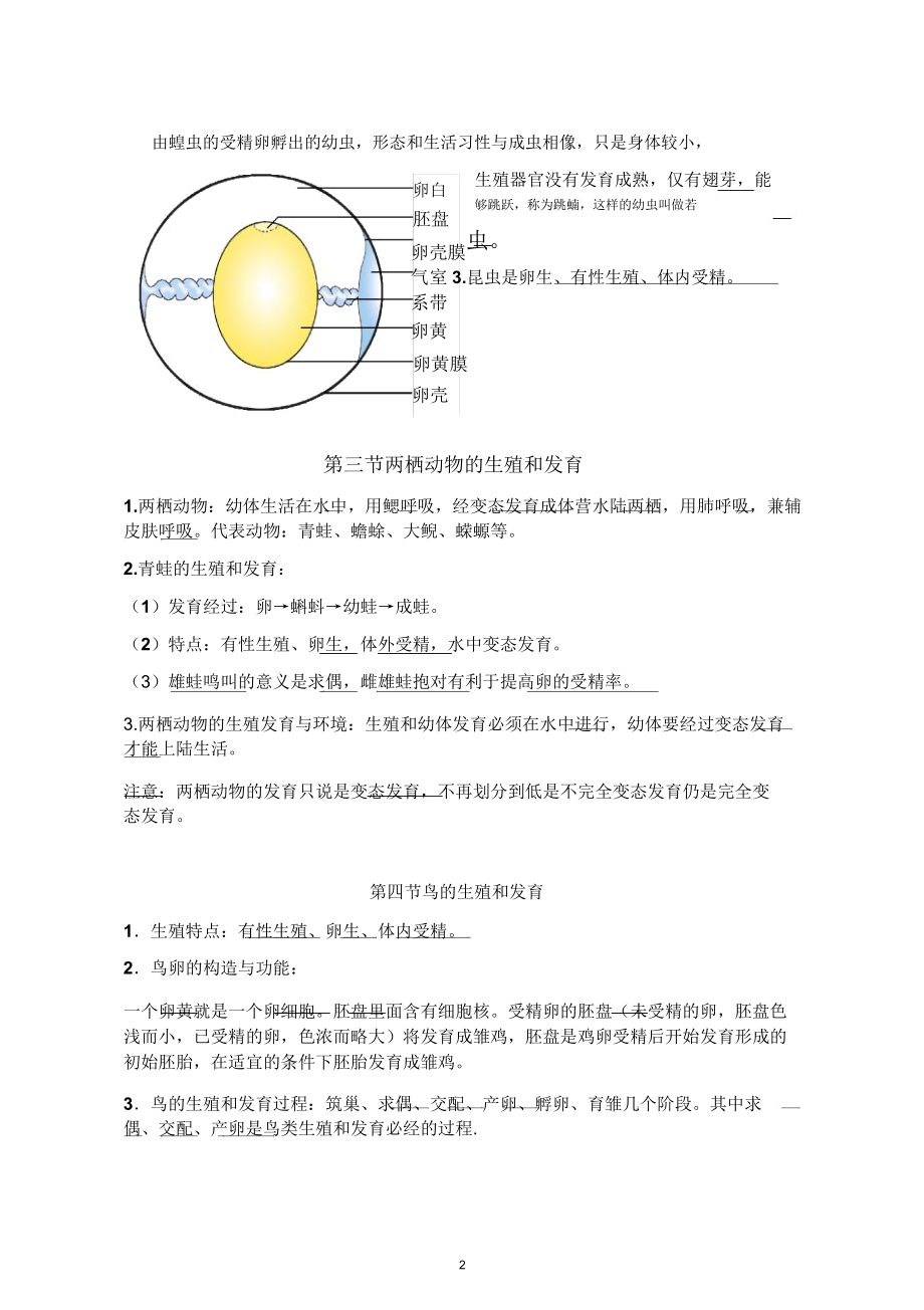 人教版八年级下册生物知识点归纳汇总.doc