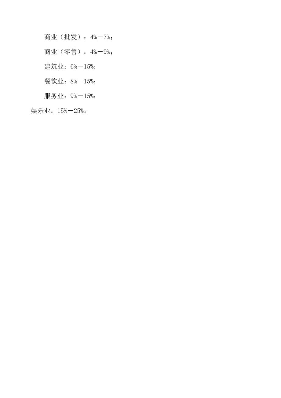 各行业的平均利润率.doc