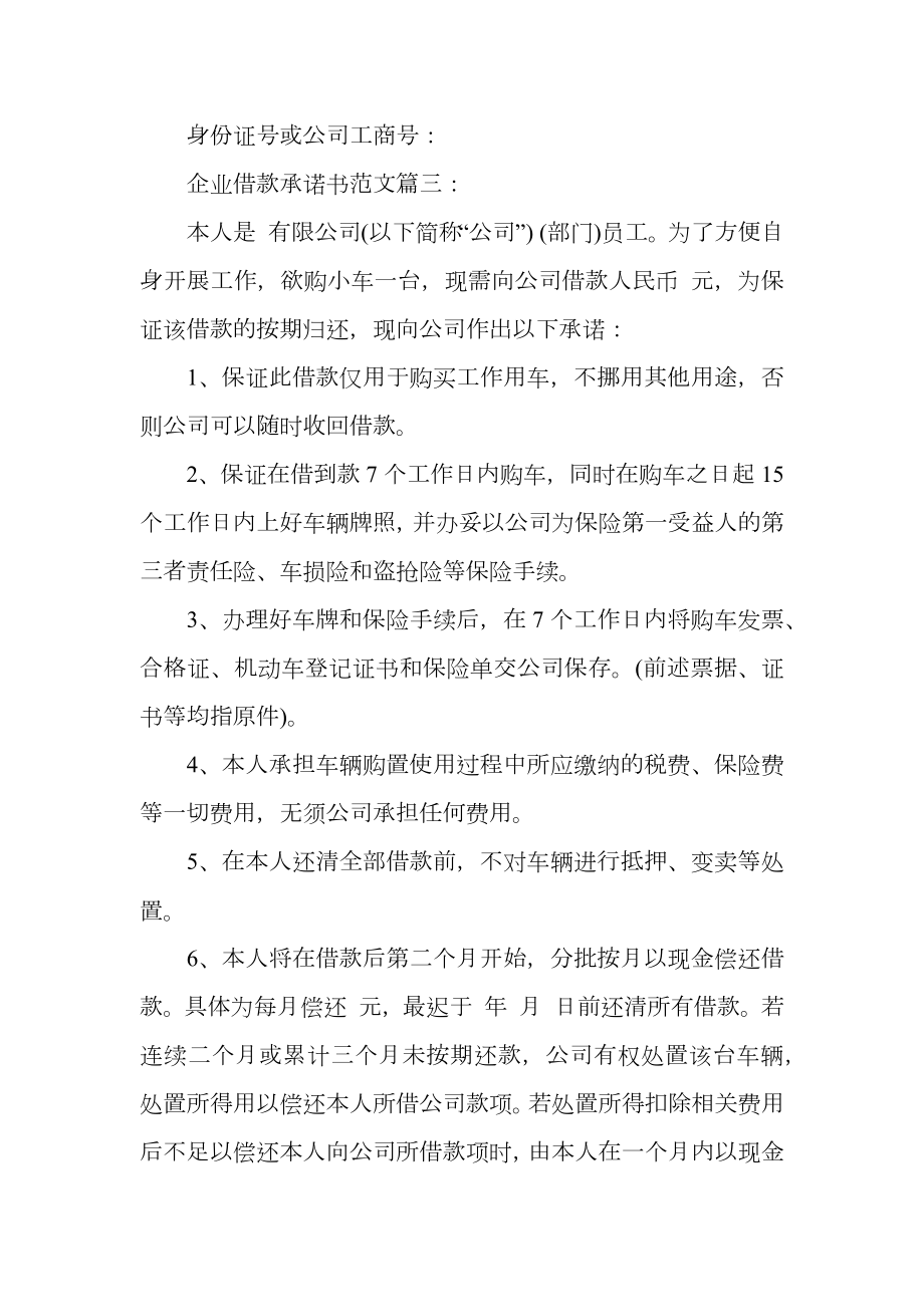 企业借款承诺书范文3篇.doc