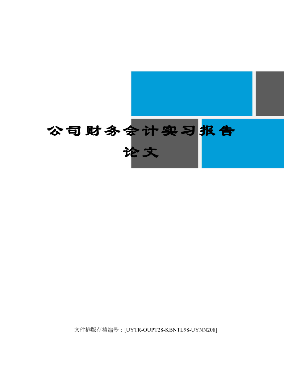 公司财务会计实习报告论文.doc