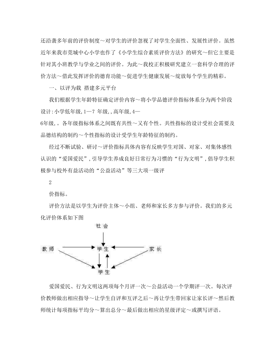 《小学生思想品德素质发展评价的构建及评价方法的研究》.doc