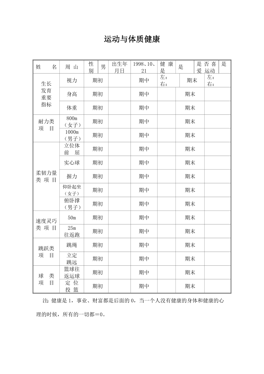 初中学生成长档案模板.doc