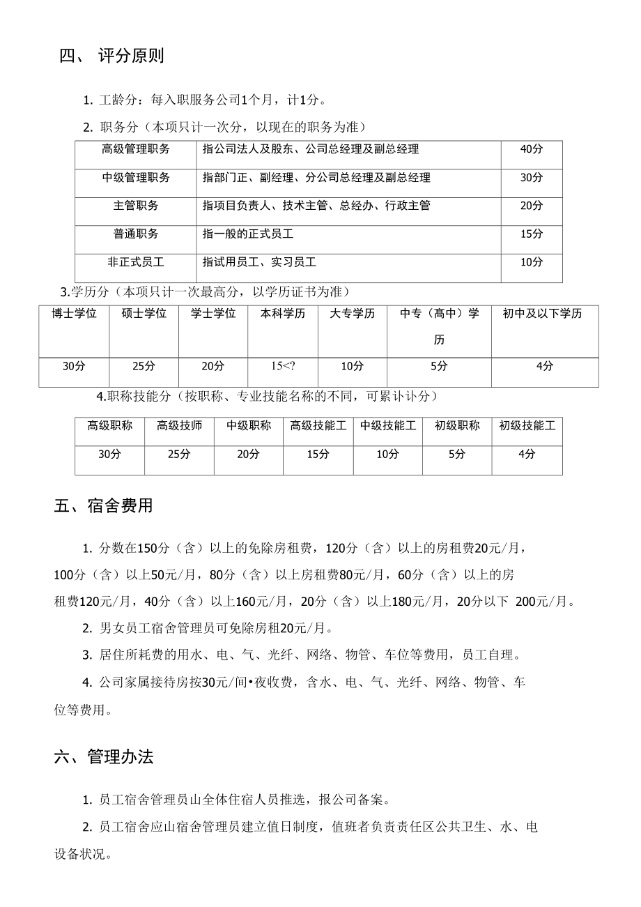 员工宿舍分配及管理规定含申请表.doc