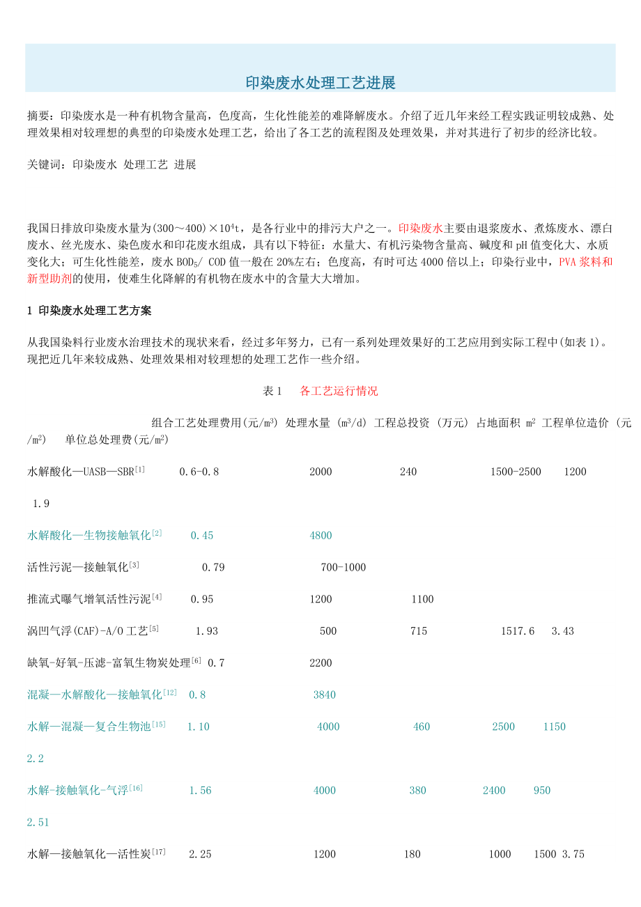 印染废水集合印染废水运营经验.doc