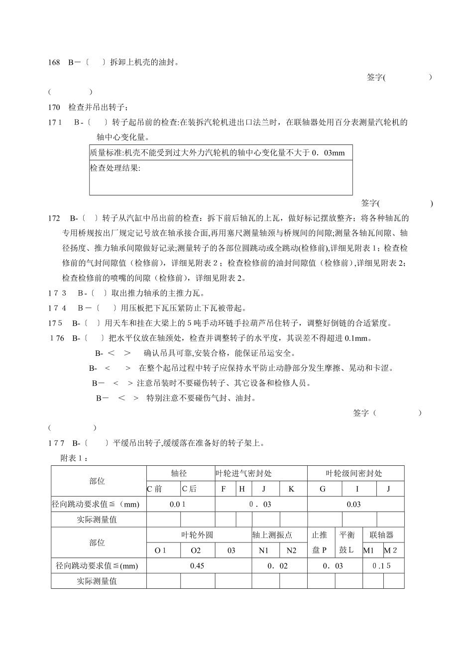 「动力运行部余热发电汽轮机检修作业规程」.doc