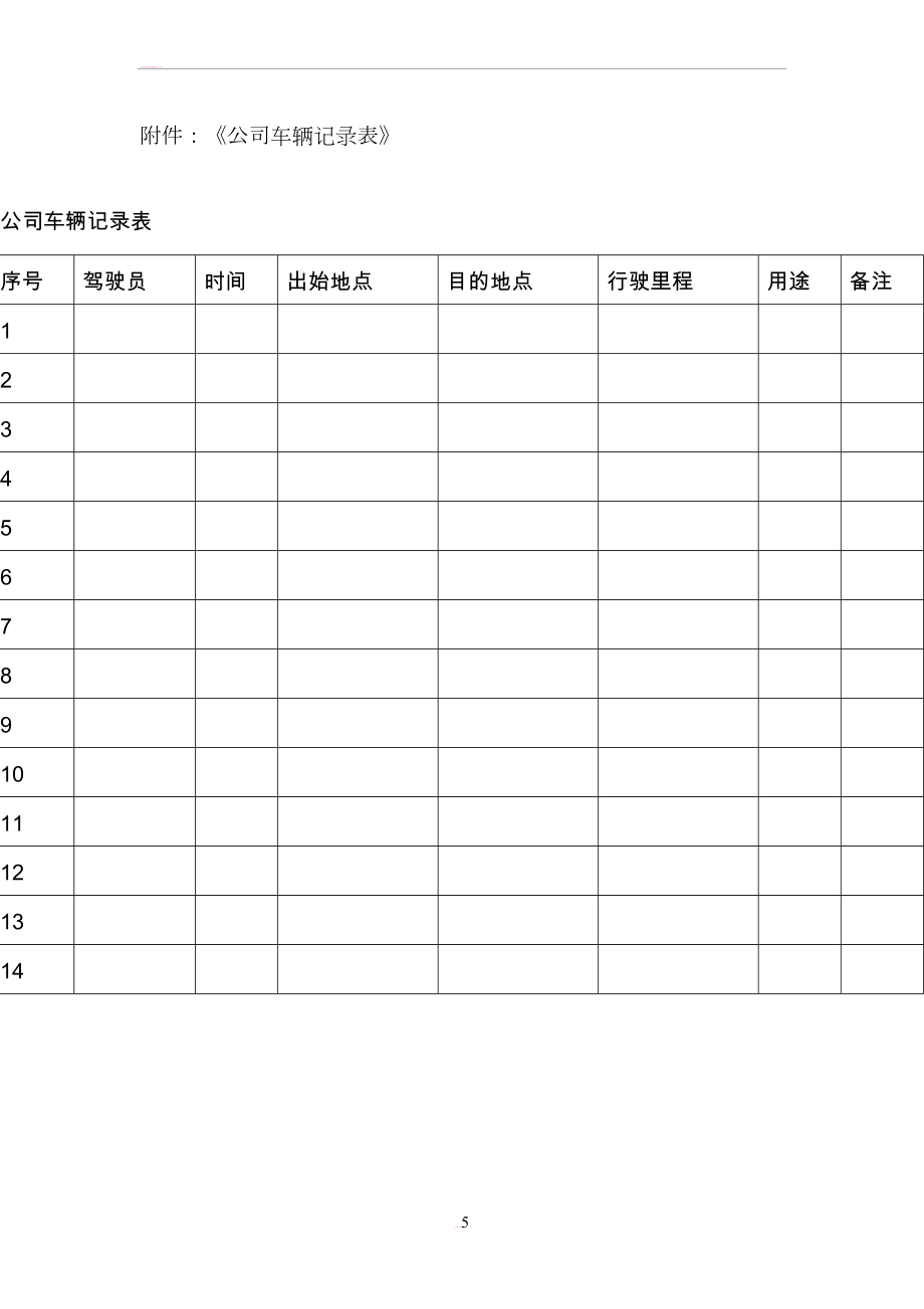 公司车辆管理制度(附表格).doc