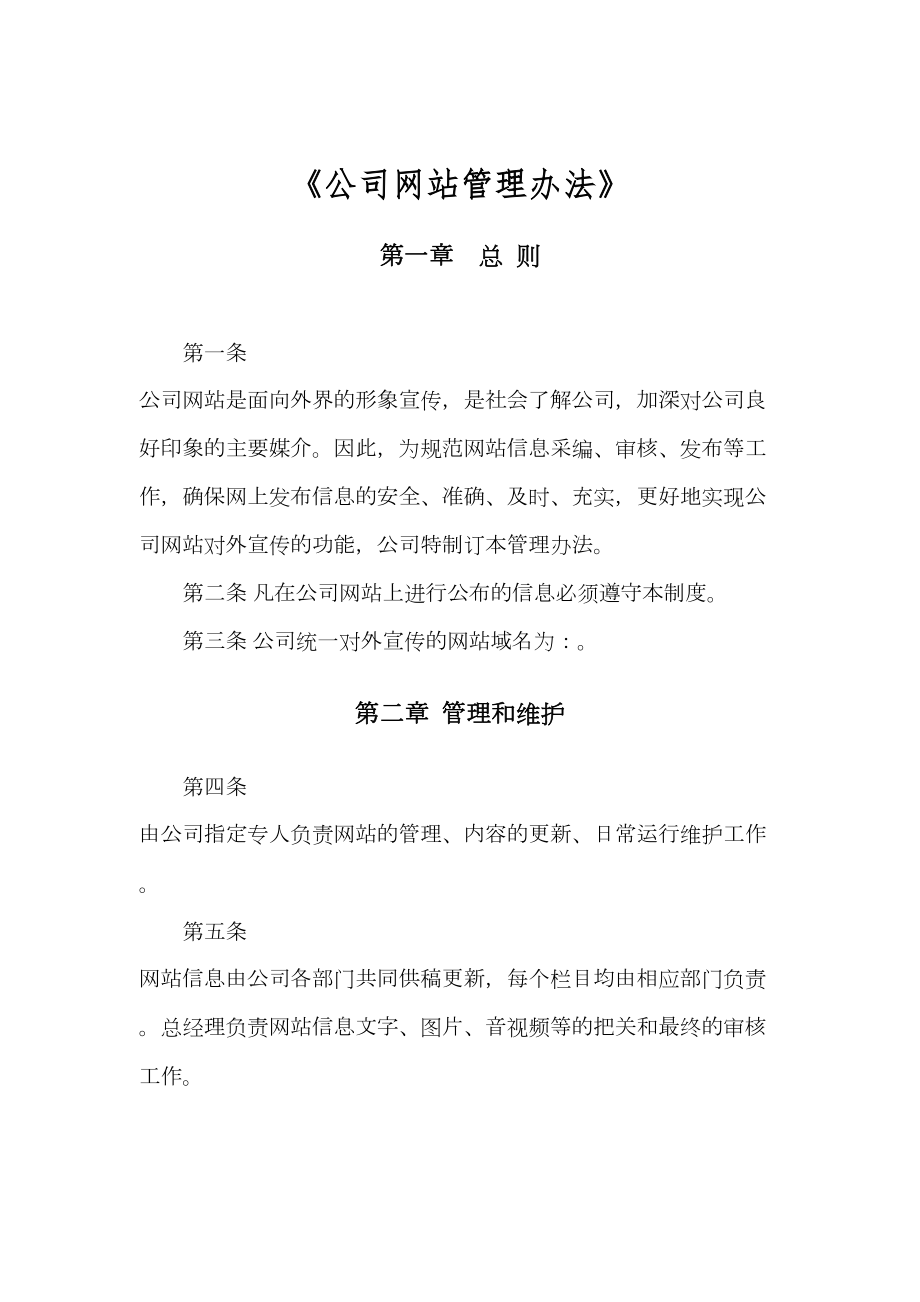 公司网站管理办法(3).doc