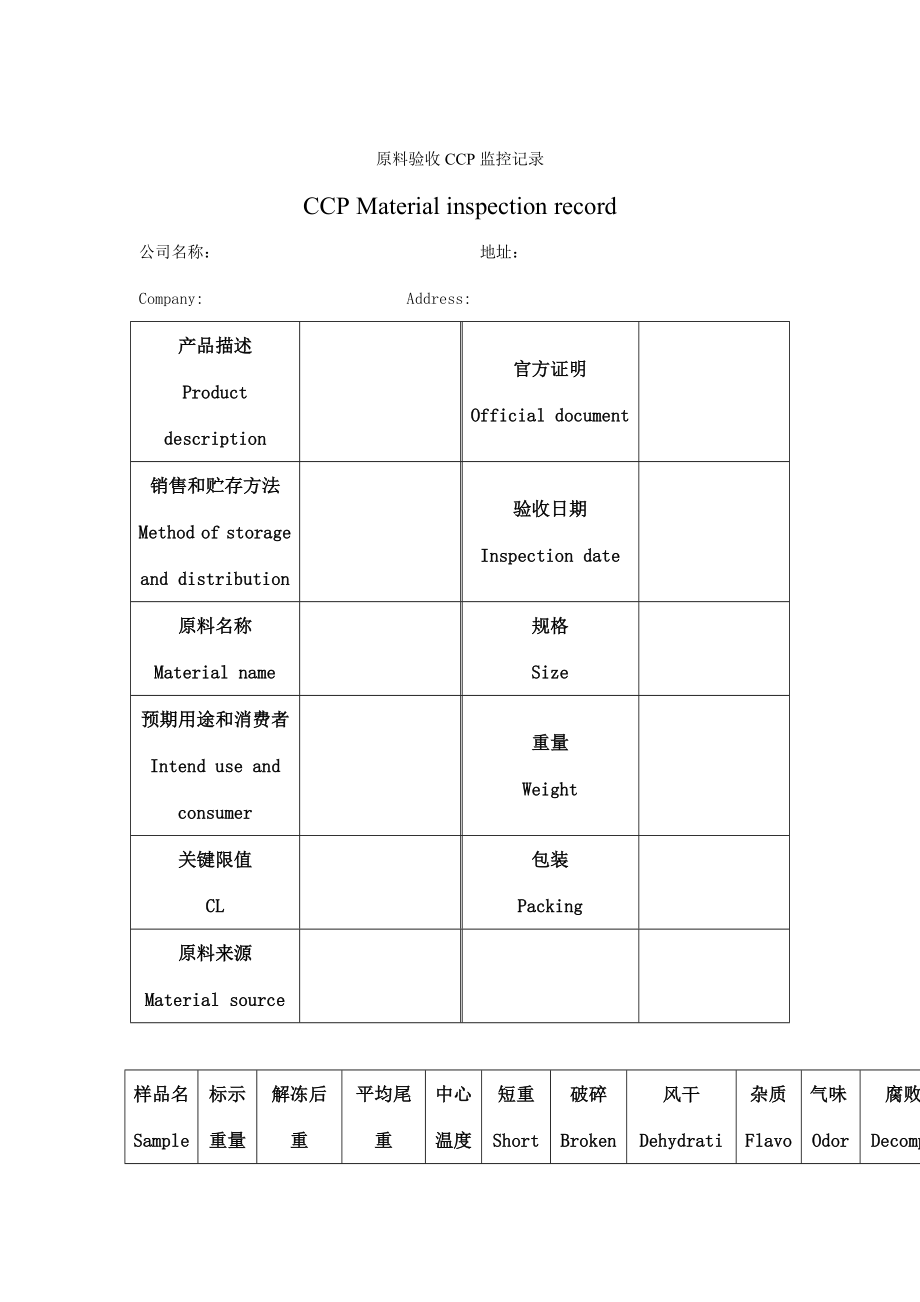 原料验收CCP监控记录.doc