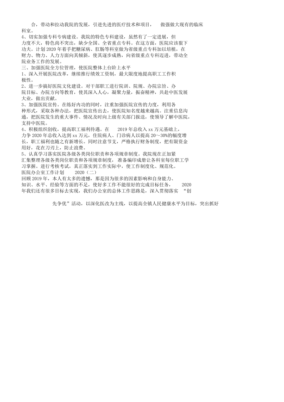 医院办公室的工作总结计划计划计划.doc