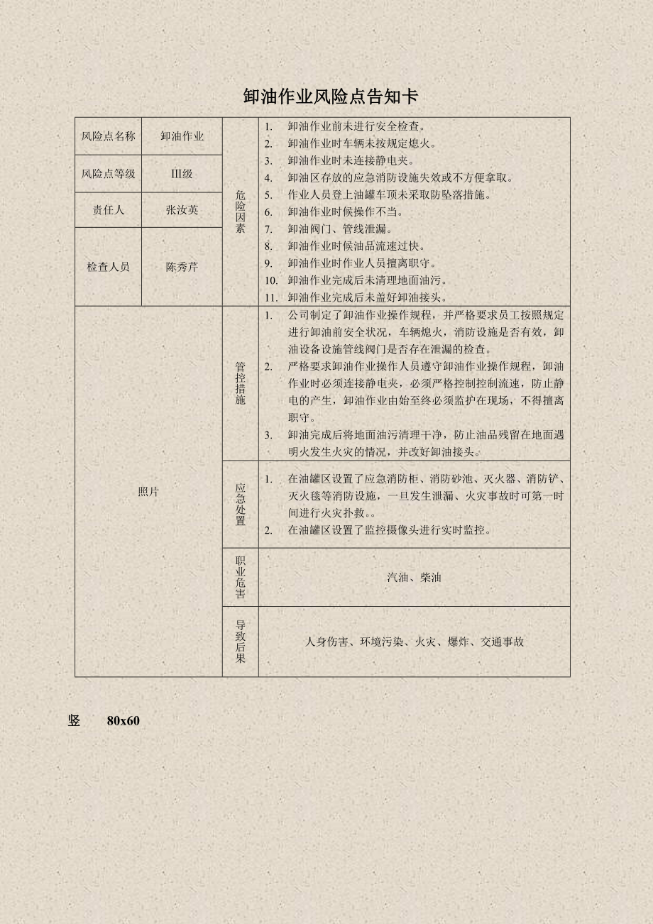 卸油作业风险告知牌.doc